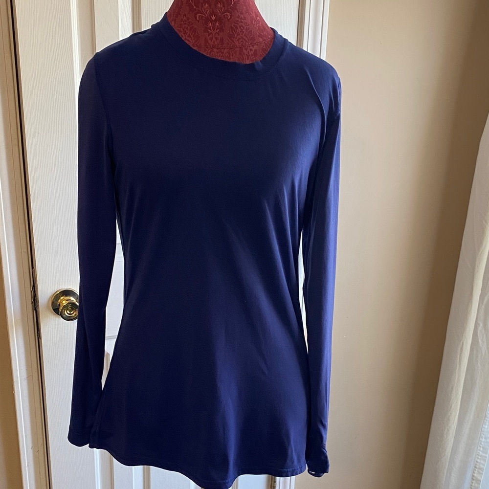 Cuddl Duds Deep Blue Long Sleeve Women's  Medium Top